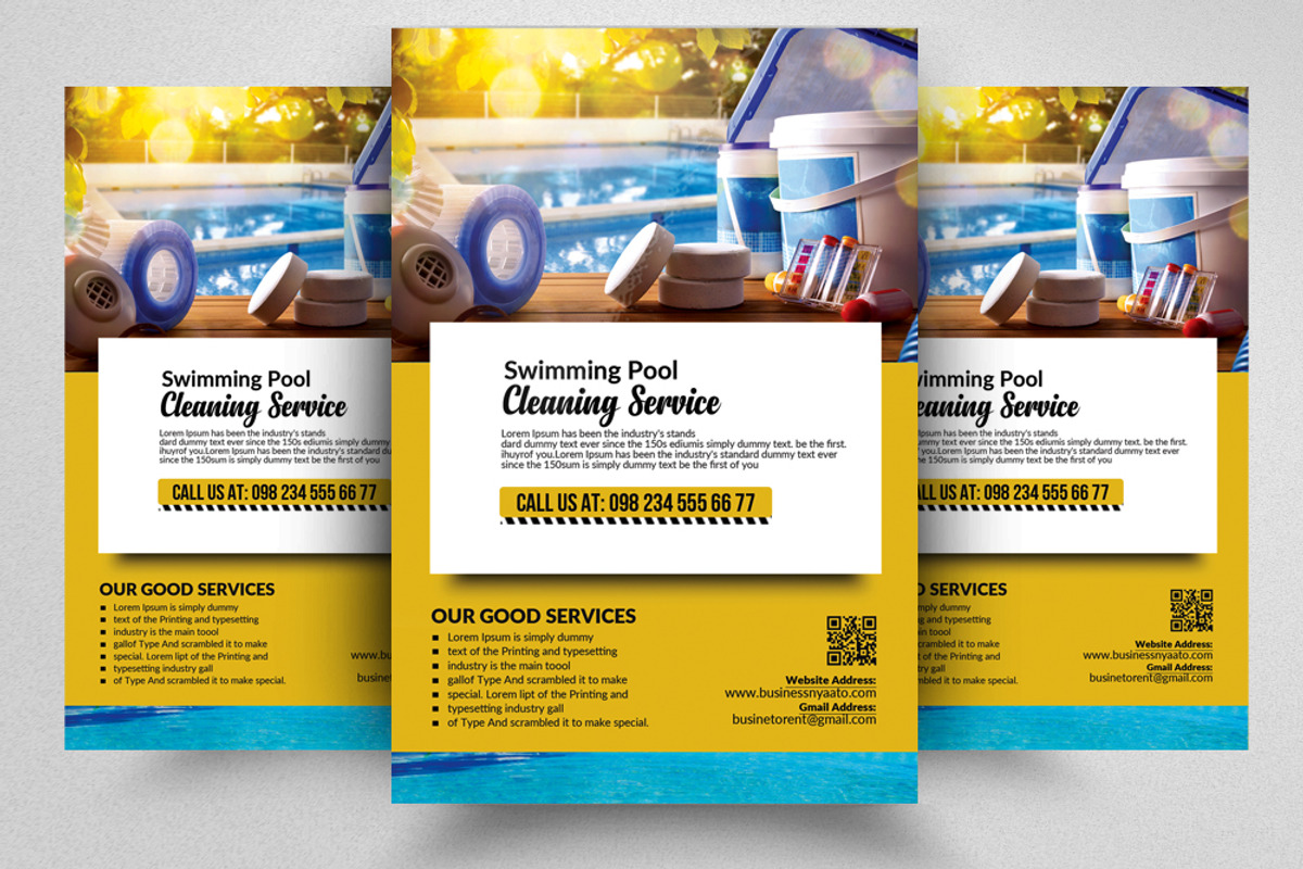 10 Pool Cleaning Flyers Bundle, a Flyer Template by Psd Templates (Photo 7 of 11)