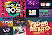 90s Text Effects, a Layer Style Add-On by Graphicdome (Thumbnail 2 of 17)