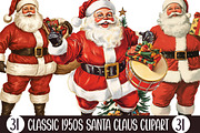 Classic 1950s Santa Claus Clipart, an Illustration by Designking (Thumbnail 1 of 5)