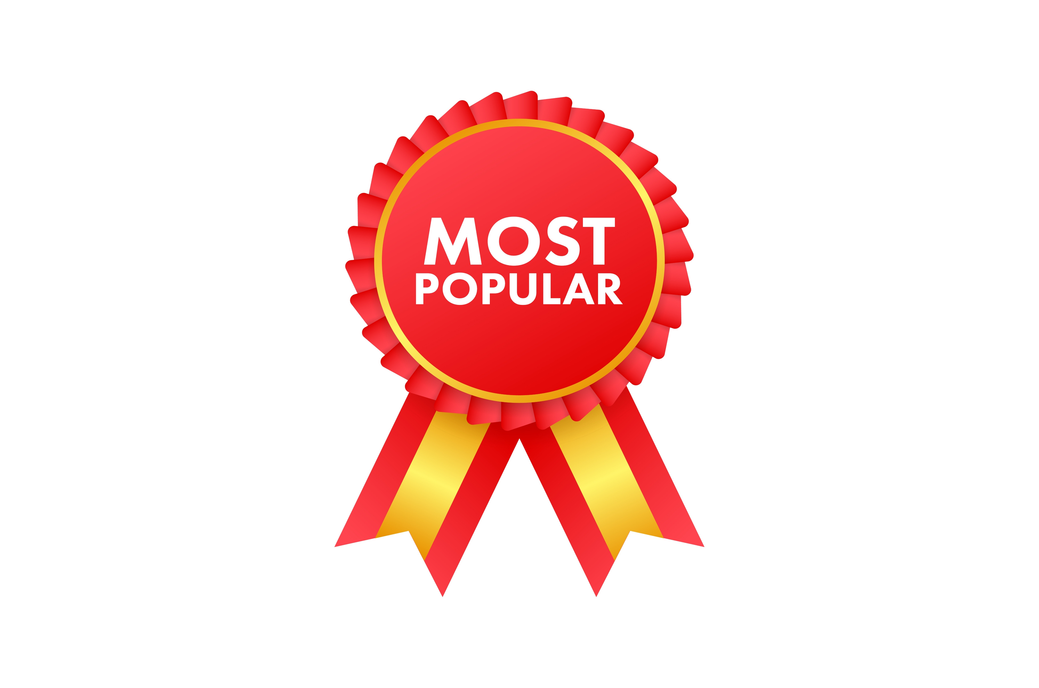 Most popular badge, ribbon isolated, an Object Graphic by DG-Market