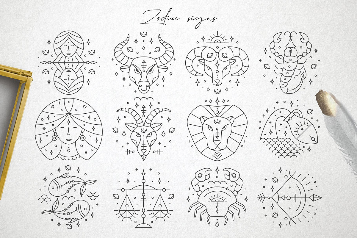 Zodiac Signs and Constellation, an Object Illustration by Alisovna (Photo 4 of 12)