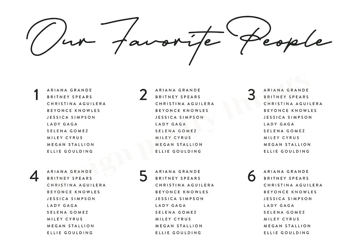 Simple Wedding Seating Template, a Templates & Theme by designprettythings (Photo 2 of 2)
