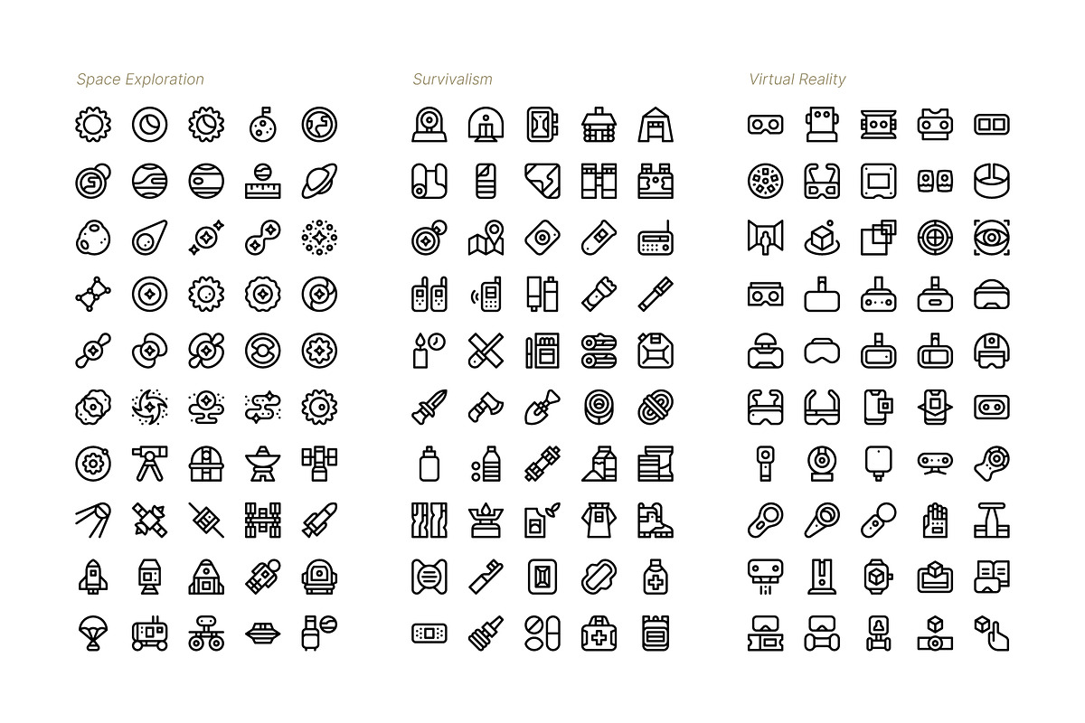 The Future is Now ICON BUNDLE!, an Outline Icon by Side Project (Photo 7 of 12)