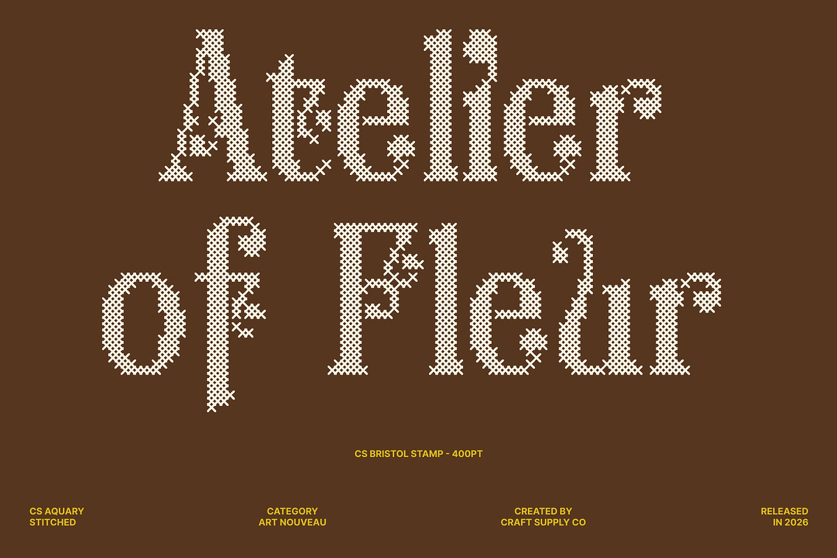 CS Aquary Stitched, a Serif Font by Craft Supply Co. (Photo 2 of 8)