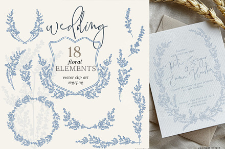 Wedding invitation clip art florals
