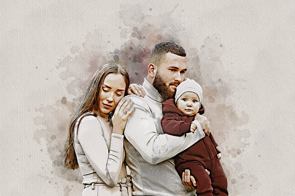 Costume Family Watercolor Art, an Action Add-On by MRI STUDIO (Photo 22 of 27)