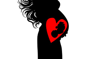 Silhouette of a pregnant woman. Hand, a Person Illustration by Nenahliadava Design