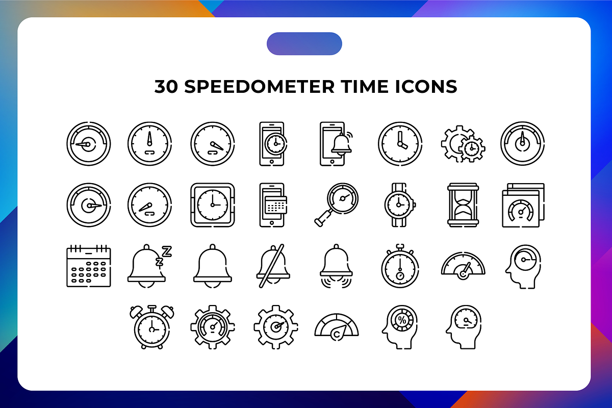 30 Speedometer Time Icons Pack, an Icon by Wencory