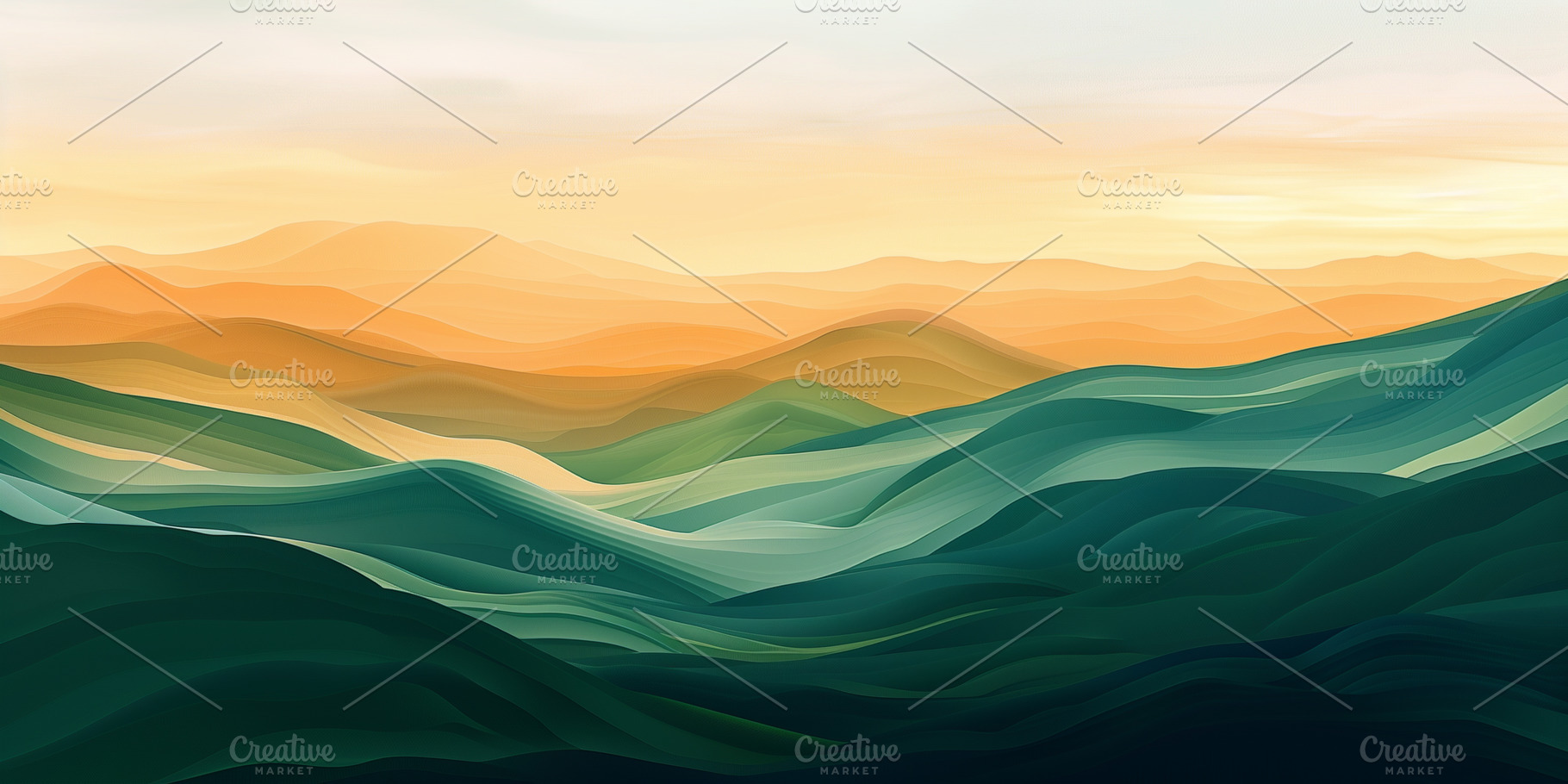 Abstract waved sunset in mountains, a Wallpaper Photo by MistyDay