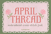 APRIL THREAD - Cross-Stitch Font, a Serif Font by alenaganzhela (Thumbnail 1 of 9)