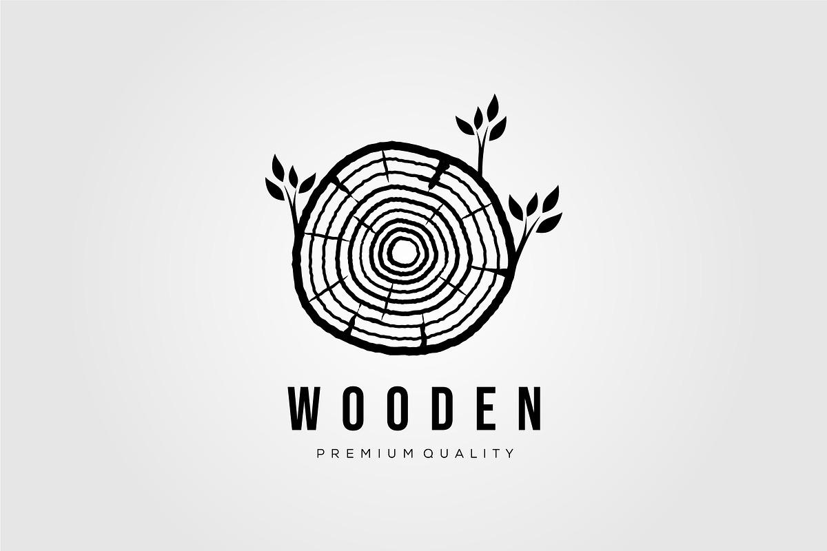 vintage wooden moldy logo design, an Object Illustration by Rizkaarishandy_shop