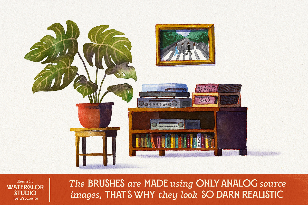 VVDS Realistic Watercolor Studio, a Brush Add-On by Vintage Voyage Supply (Photo 5 of 12)