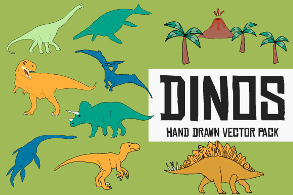 Dinosaur Vector Pack, an Illustration by Cristina Glynn (Photo 1 of 6)