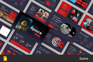 Red Space Universe GSlides, PPoint, a Presentation Template by Fit-tee