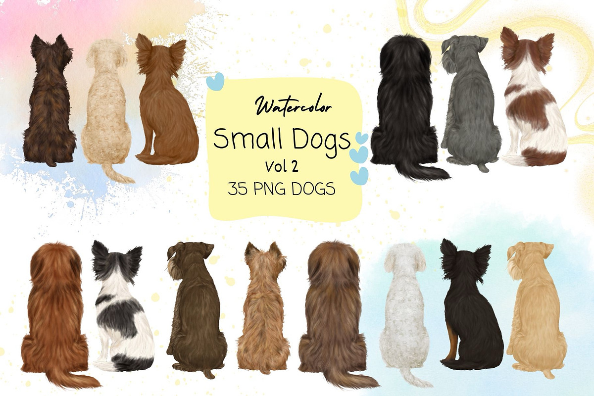 Watercolor Small Dog Breeds Vol 2, an Animal Illustration by ColorfulPT (Photo 1 of 8)