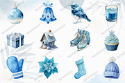 Powder Blue Winter Watercolor Clipar, an Illustration by designcity5 (Thumbnail 3 of 5)