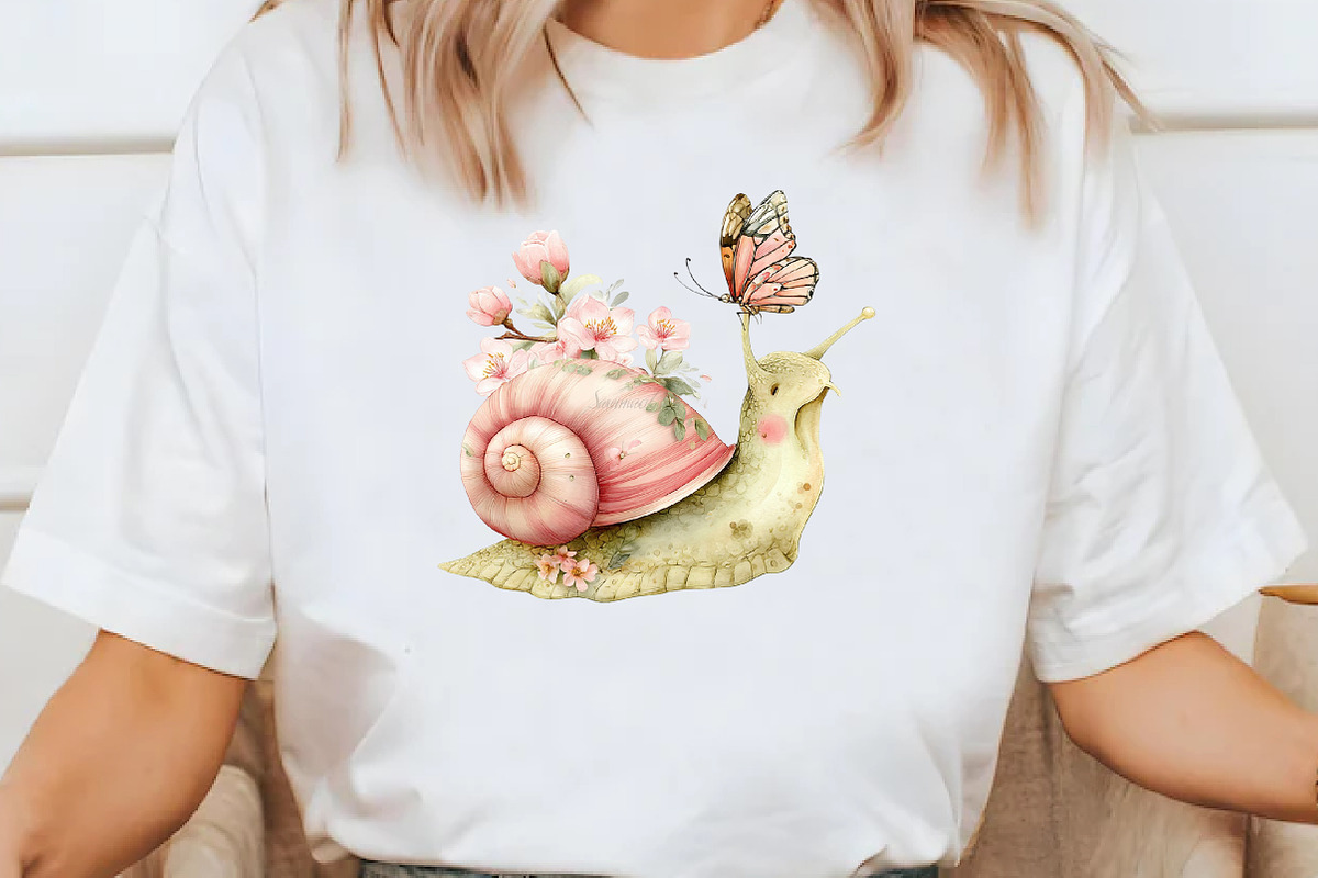 Whimsical Funny Spring Snail Clipart, an Illustration by Designworld (Photo 6 of 8)
