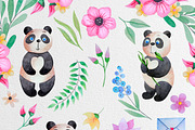 Watercolor Panda and flowers, an Animal Illustration by rosypatterns (Thumbnail 2 of 5)