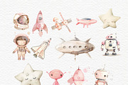 Pastel watercolor space, a Technology Illustration by Invite to Clipart (Thumbnail 3 of 4)
