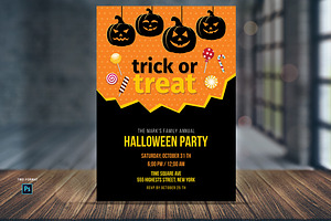 Trick Or Treat Candy Invite Template