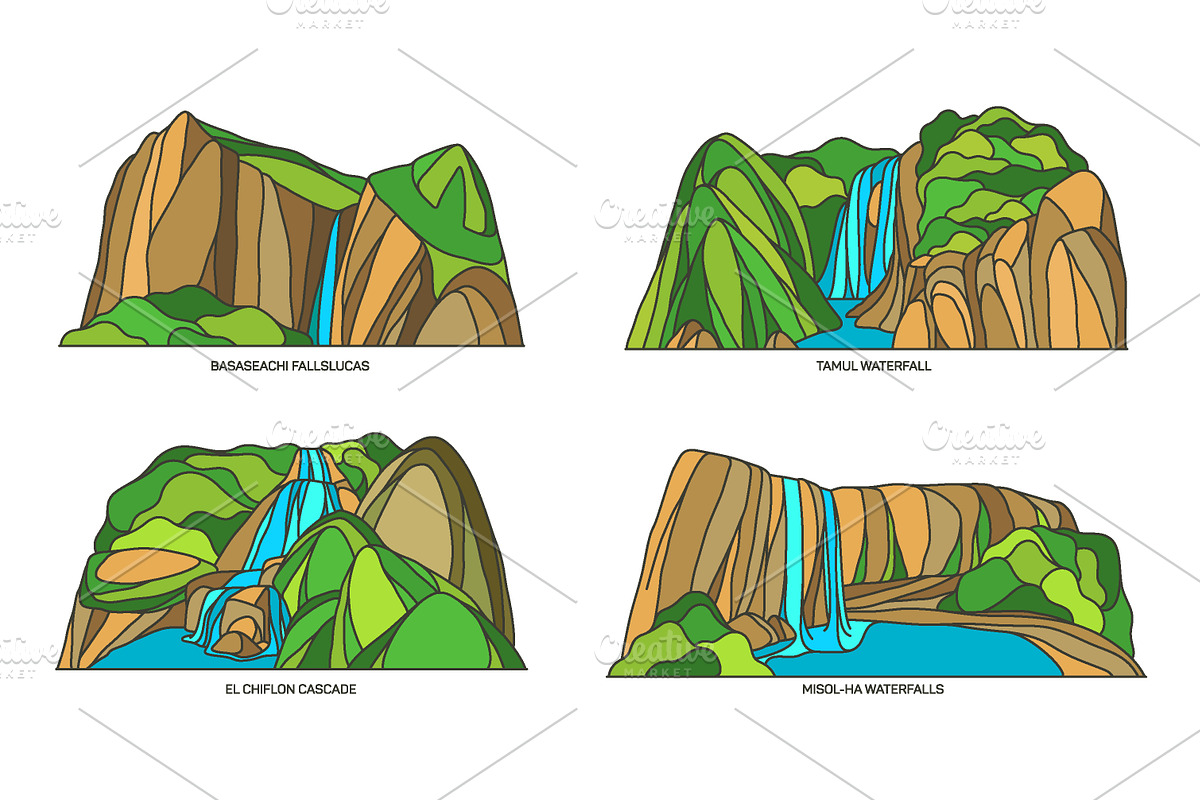 Nature sights of Mexico in line, an Illustration by GenziWorkshop (Photo 4 of 6)