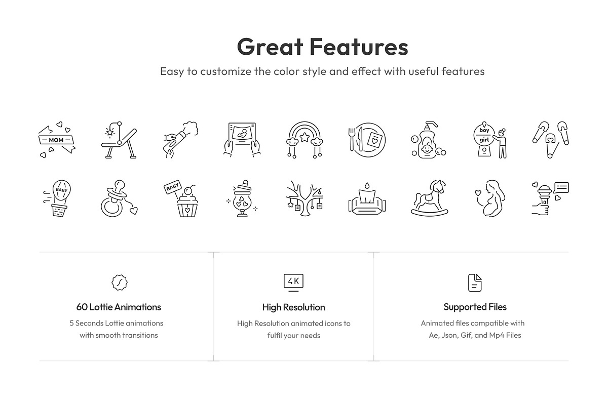 Baby Shower Animated Icons, an Outline Icon by Prosymbols (Photo 2 of 4)