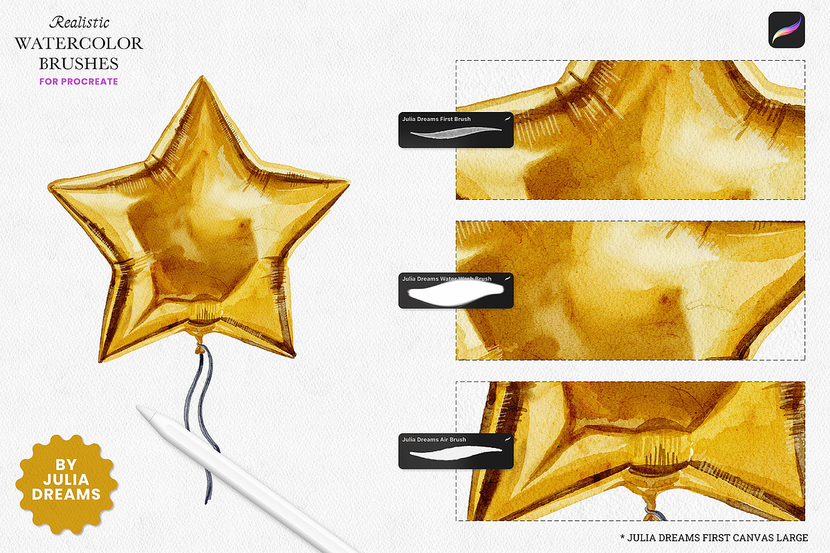 Real Watercolor Procreate Brushes, a Brush Add-On by Julia Dreams (Photo 2 of 11)
