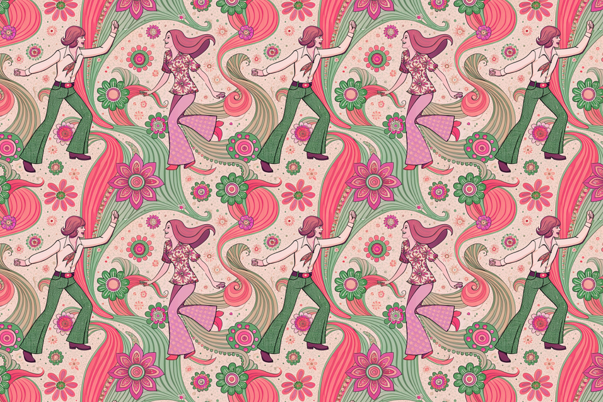 A set of seamless patterns of 70s., a Pattern Graphic by Designs by Helen Trupak (Photo 6 of 8)