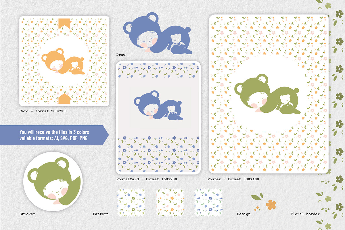 Baby Bear – Vector Illustration, a Decorative Illustration by AnneCeline (Photo 2 of 5)
