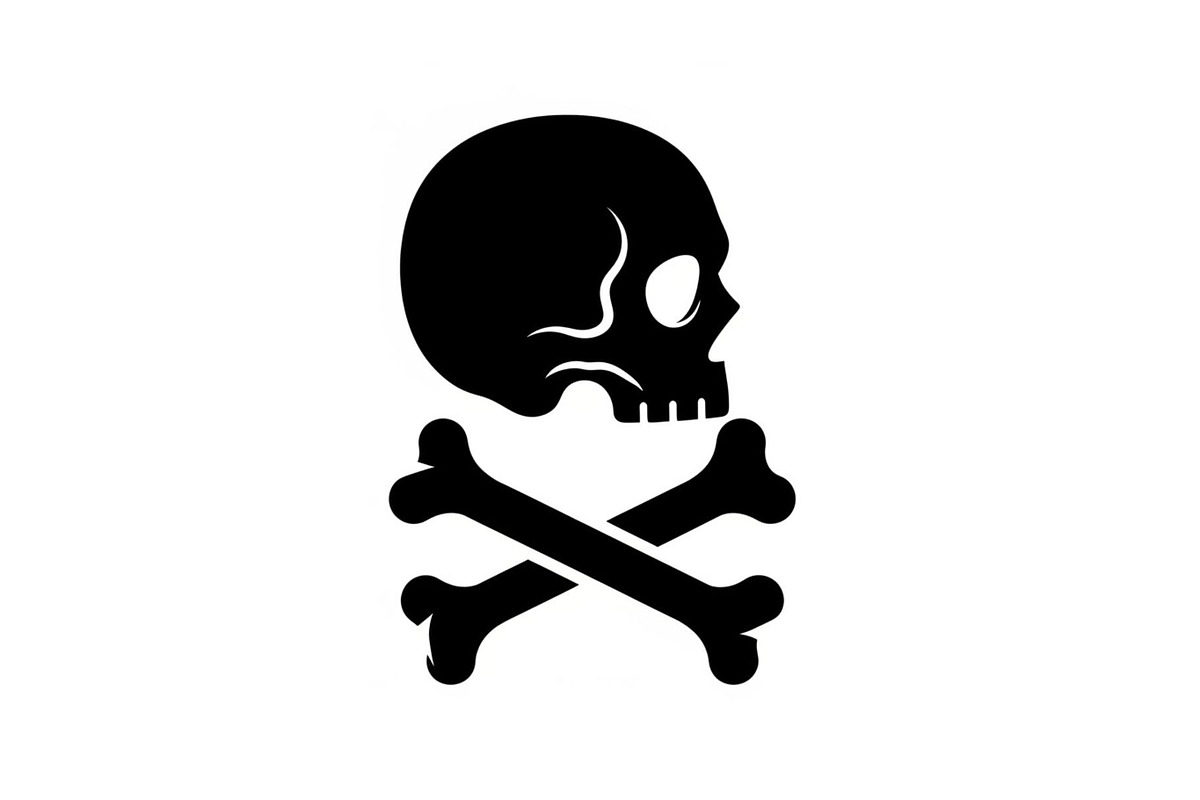 Skull & Crossbones Silhouette Vector, an Illustration by jahid234 (Photo 49 of 51)