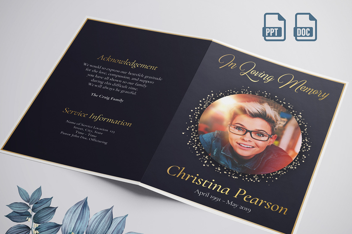 funeral program printing template, a Templates & Theme by TemplateLab (Photo 1 of 2)