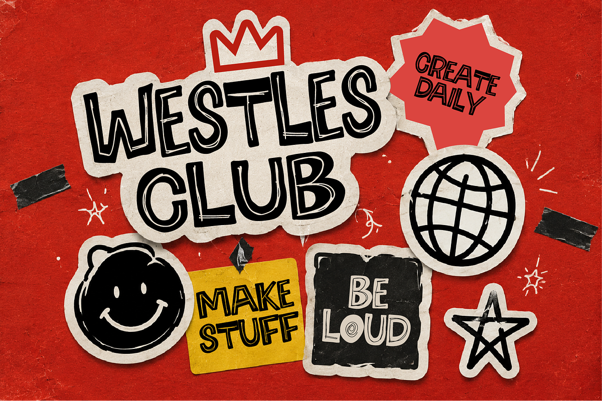 Westles Scribble Hand Drawn Font, a Handwritten Font by Ronny Studio (Photo 2 of 9)