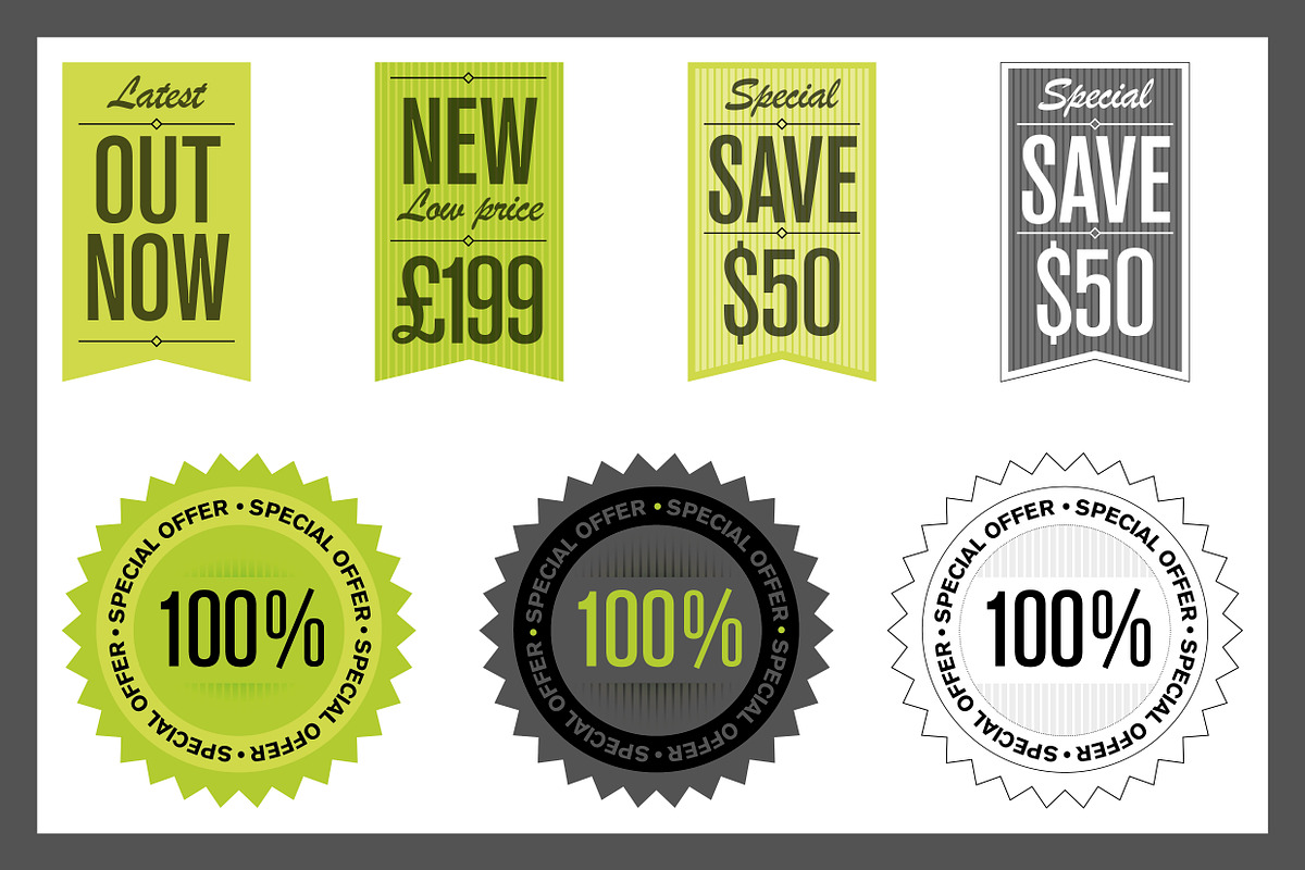 Price labels/tags/starburst