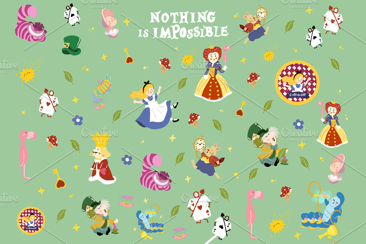 Alice in wonderland illustration set, a Decorative Illustration by Mussbolo Studio (Photo 2 of 3)