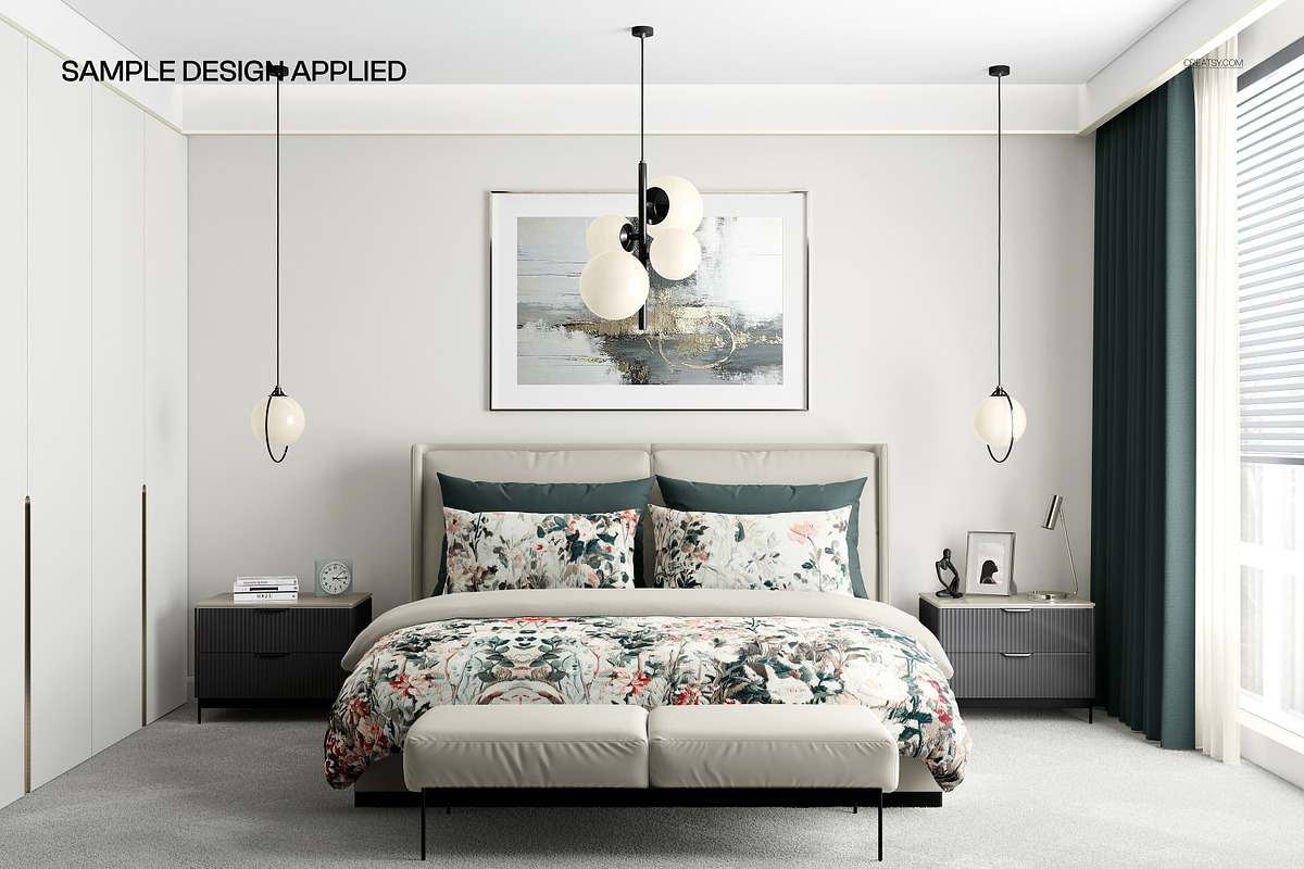 Contemporary King Bedding Mockup Set, a Mockup by creatsy5 (Photo 4 of 6)
