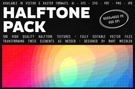 100 Halftone Textures Pack, a Texture Graphic by Bart Wesolek