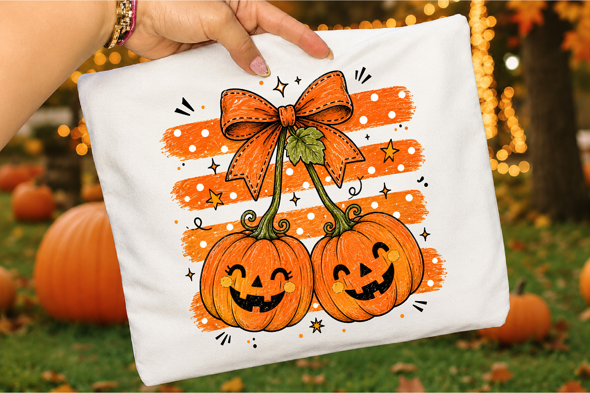 Striped Pumpkin Cherries Png,Vintage, a Seasonal Illustration by Libby Wishes (Photo 3 of 3)