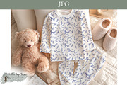 Blue Fern Toile Seamless Pattern, an Object Illustration by Willow Paige Farms (Thumbnail 2 of 8)