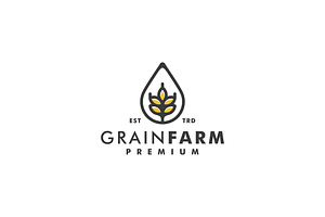 Wheat Grain Farm Logo Design