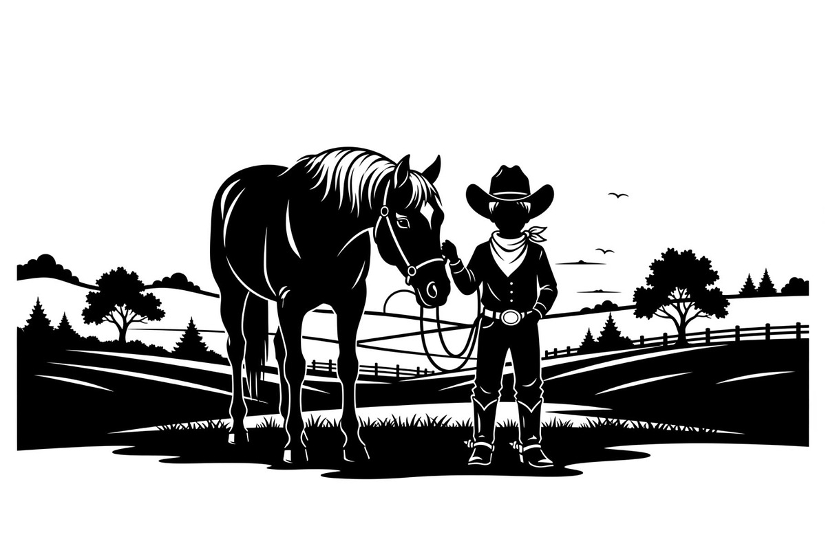 Western Cowboy Horse Silhouette Bund, an Illustration by Designs_River (Photo 46 of 51)