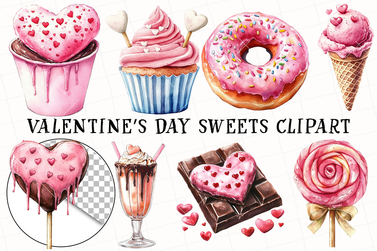 Valentine’s Day Sweets Clipart, an Illustration by OK Design (Photo 2 of 6)