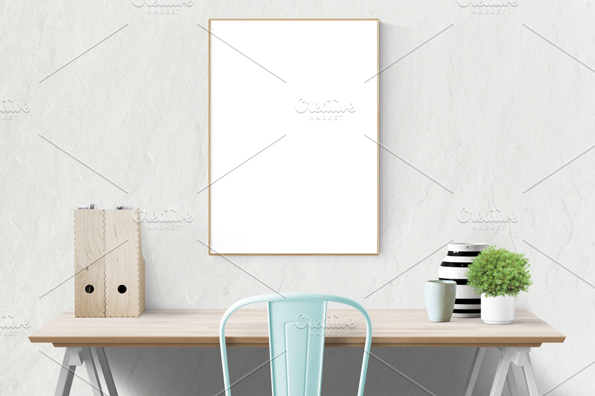poster frame mockup A2 / 50x70cm, a Print Template by PinkJellyfish (Photo 4 of 9)