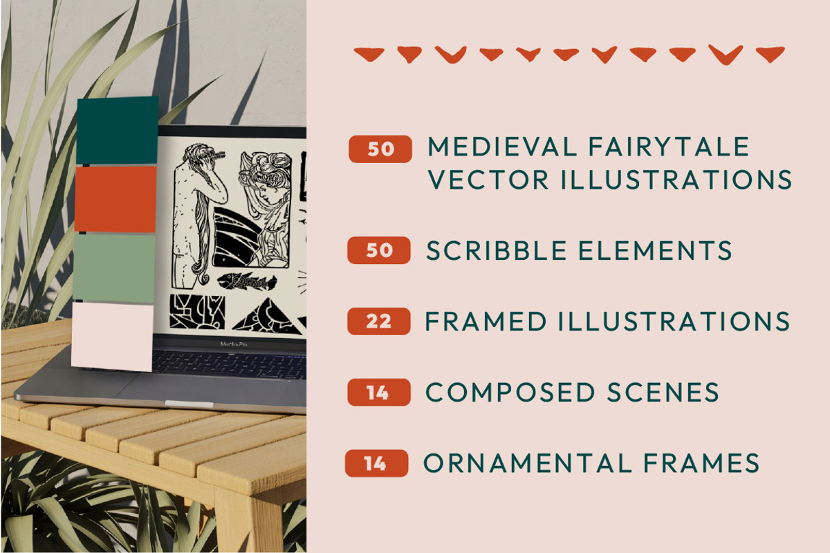 Folk Fables – 150 Illustration Set, a Decorative Illustration by JuliBelushi (Photo 2 of 14)