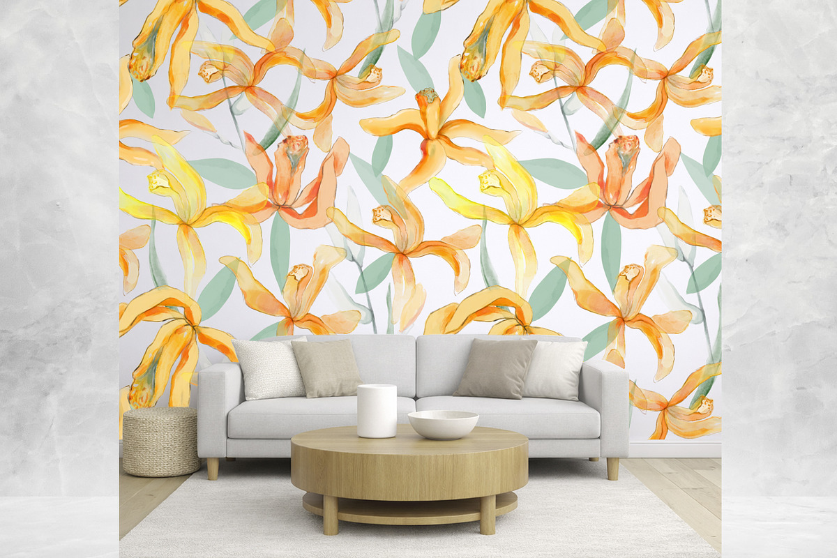 WARM BOTANICAL BLOOMS PATTERN, a Pattern Graphic by MartinShop (Photo 6 of 10)