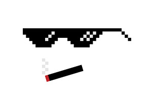 Pixel Glasses In Art Style 8-bit