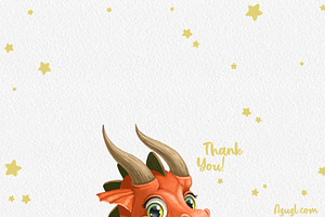 Cute Cartoon Red Dragon