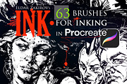 INK• 63 inking brushes for Procreate, a Brush Add-On by Eldar Zakirov's (Thumbnail 1 of 17)