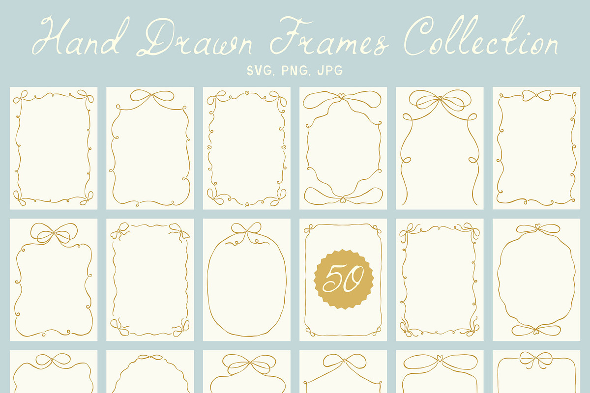Whimsical Frames & Bows SVG Bundle, an Object Graphic by Ayya Studio (Photo 1 of 12)