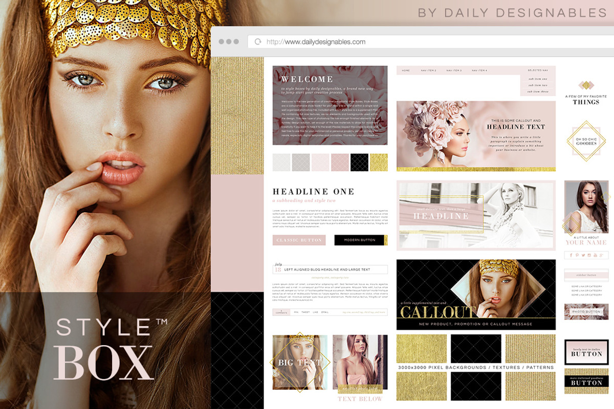StyleBox Blog Graphics/Website Kit 1, a Templates & Theme by Creators Couture (Photo 1 of 4)
