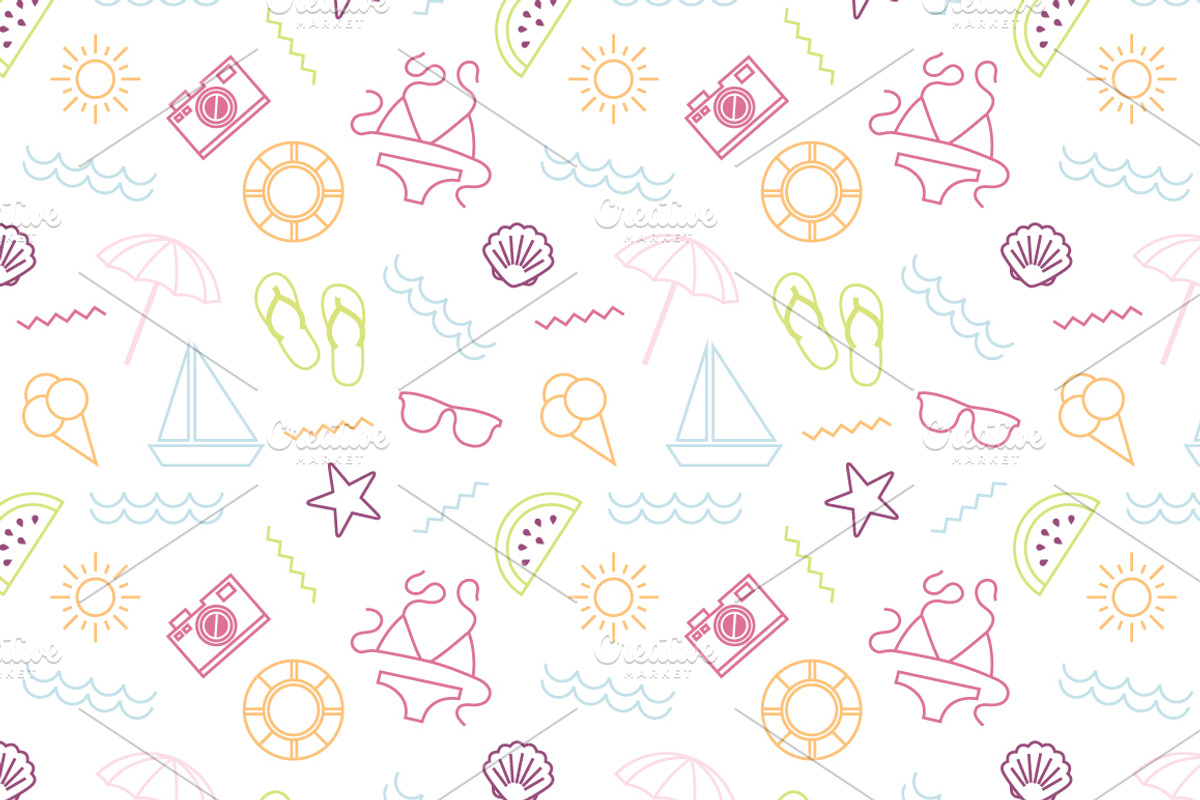 Summer vacation card and pattern, a Pattern Graphic by tetiana.svirska (Photo 7 of 7)